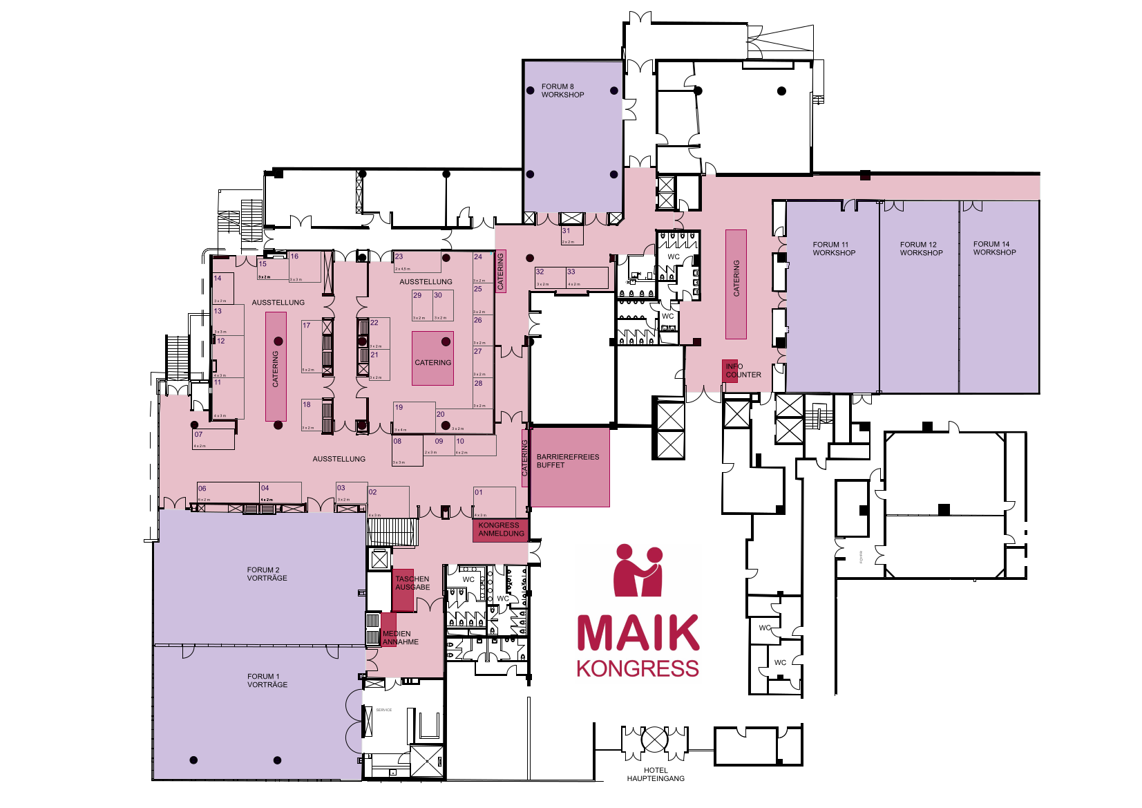 Ausstellerplan Fachausstellung MAIK Kongress 2025